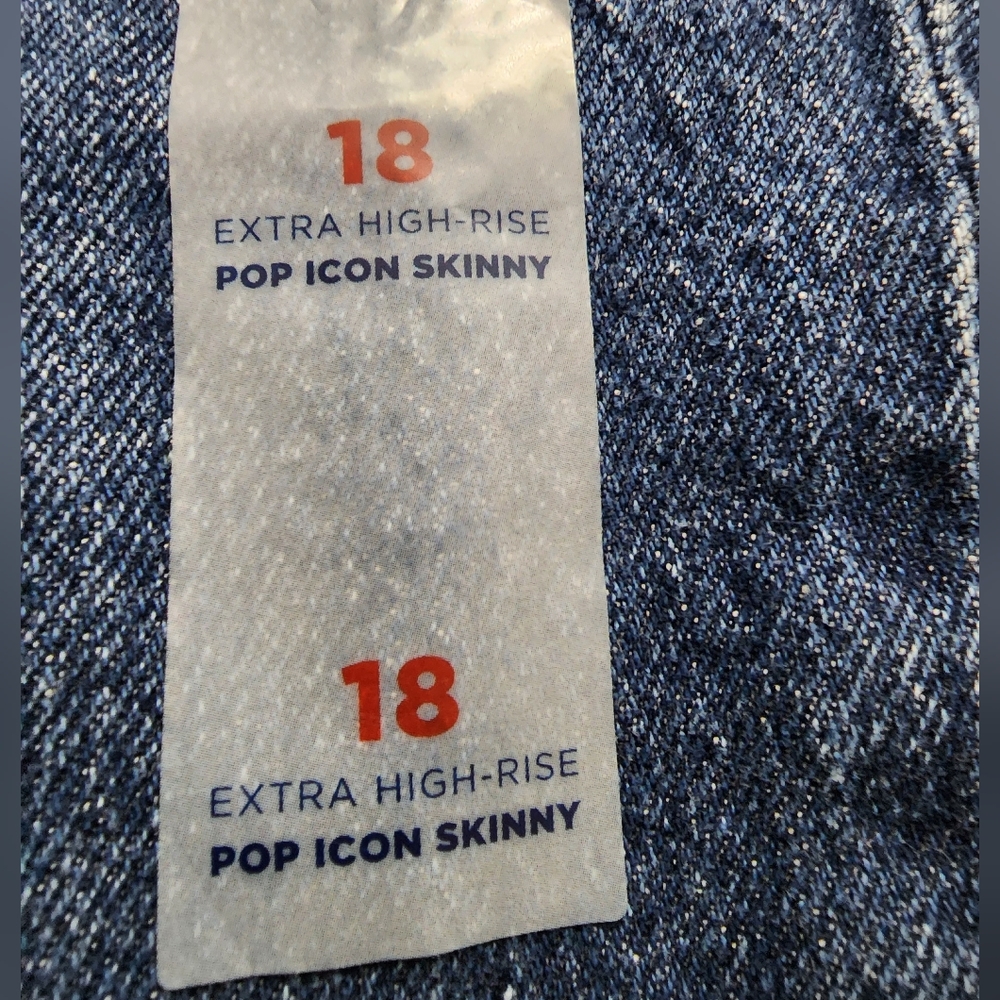 Old Navy Extra High-rise Pop Icon Distress Skinny Blue Jeans Pants 👖 - Picture 9 of 14